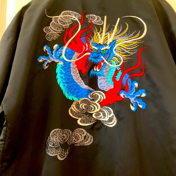 Embroidered “Japanese Dragon” Kimono Robe - Vintage - Picture 6 of 13